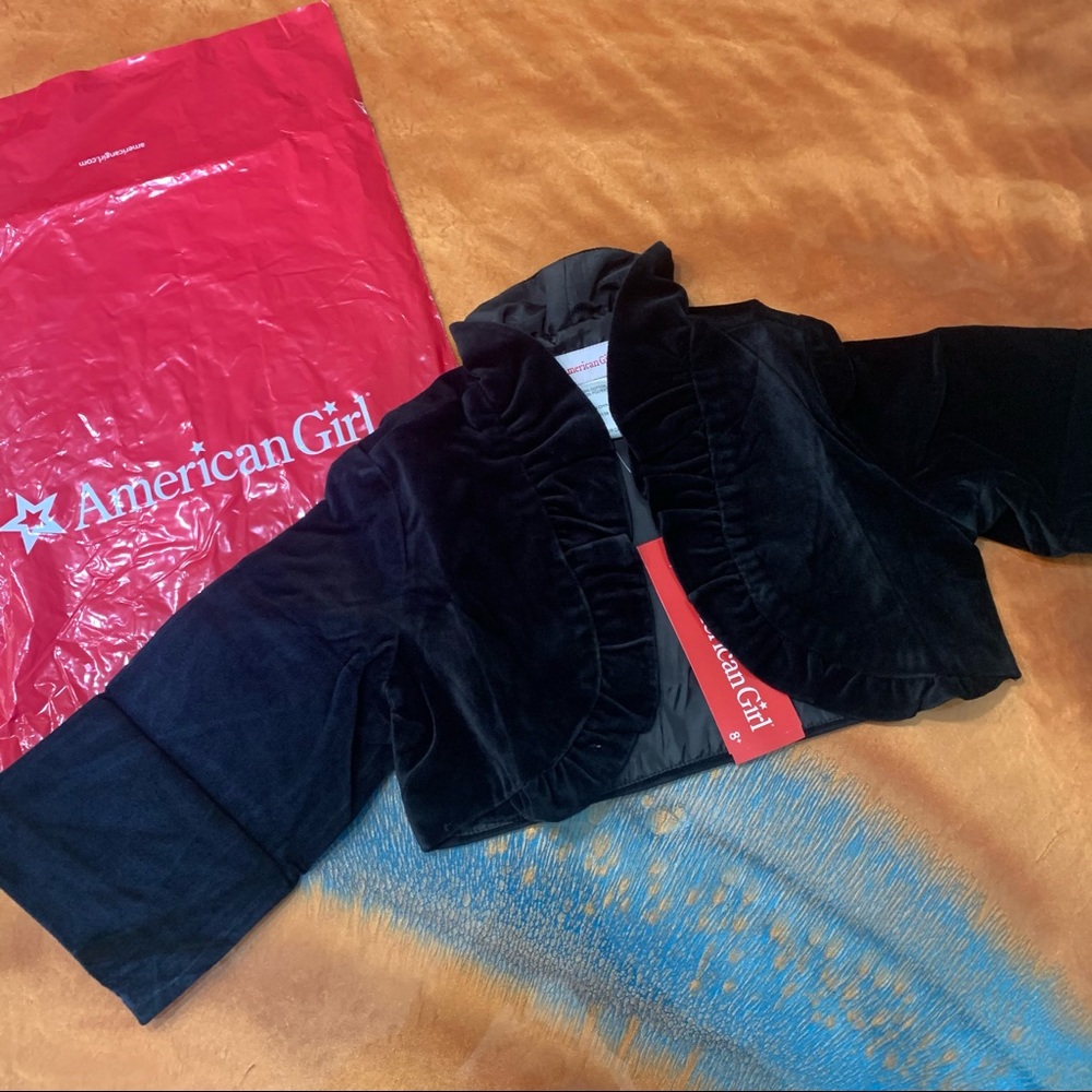 NWT American Girl Velvet ruffle shrug Jacket Size 6